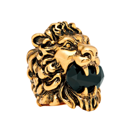 Crystal Lion Head Cocktail Ring Size 7.5