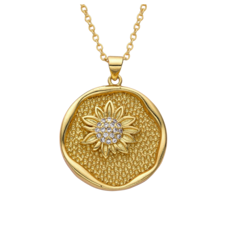 Small Beige Gold Medallion