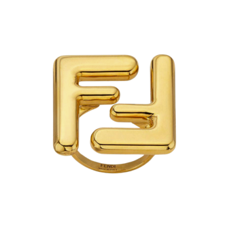 Fendi Maxi Logo Ring Dorado