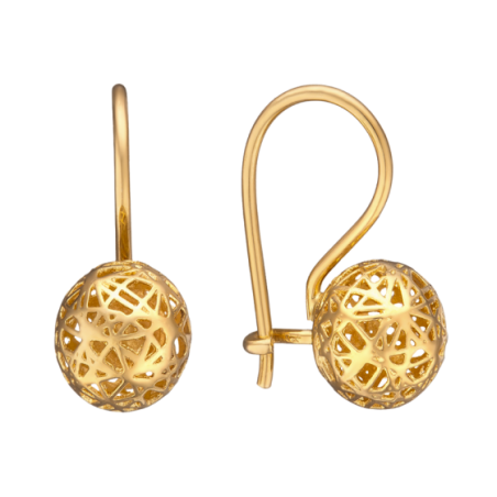 Charming Laced Gold Plated Earrings